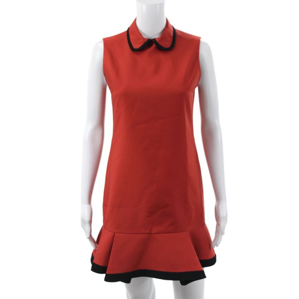 Victoria Victoria Beckham Womens Red Collared Mini Dress Size 2